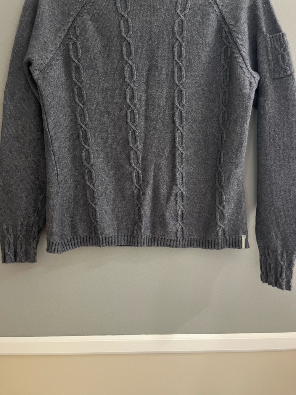 Columbia Sweater Cable Knit Crewneck Cozy Pullover Angora Wool Cotton Blend - Picture 2 of 11